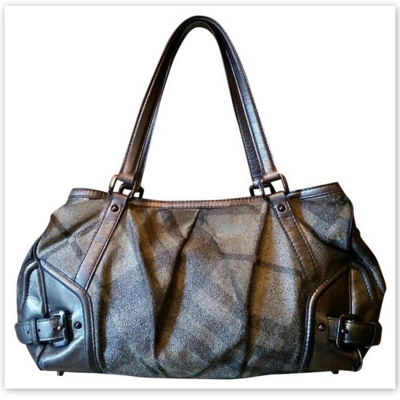 Burberry Handbags - BURBERRY Shimmer Beat Check Lowry Tote Bag Auth
